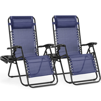 Sweetcrispy Portable Camping Folding Chaise Lounge Chair（Set of 2）