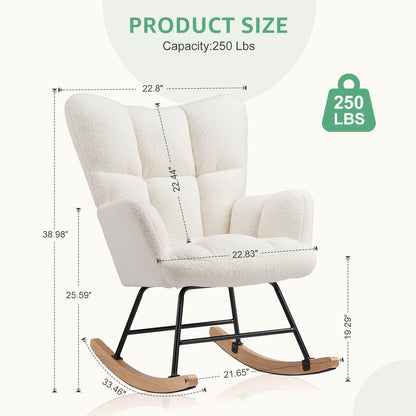 Sweetcrispy Rocking Chair Soft and Thick Patio Chairs Rockers