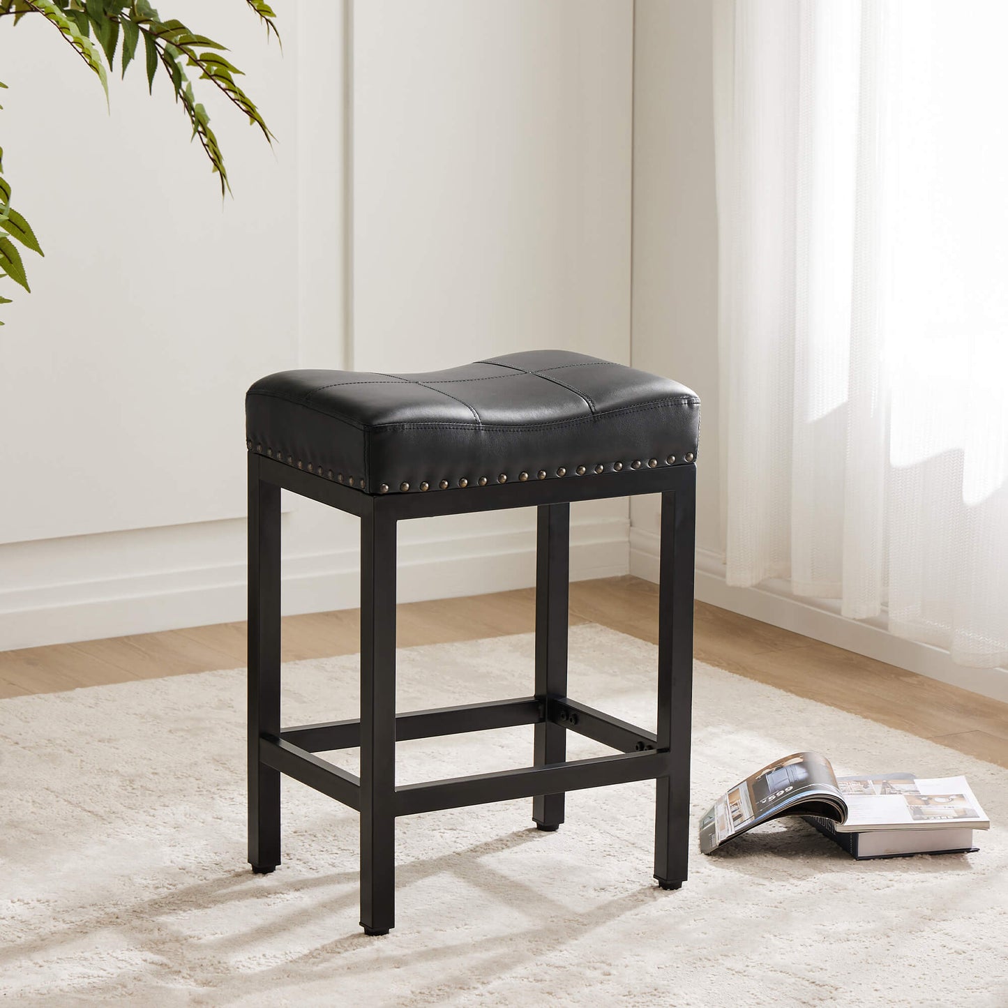 Sweetcrispy Saddle Bar Stool Soft Cushion for Dining Room