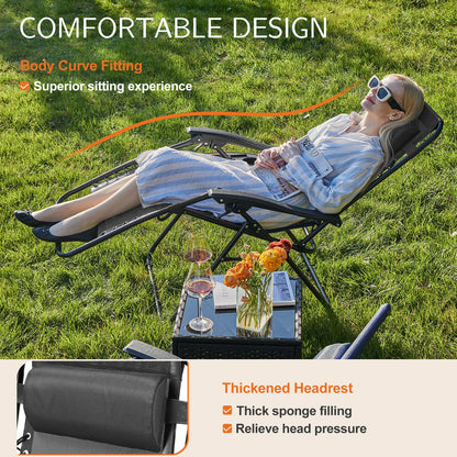Sweetcrispy Portable Camping Folding Chaise Lounge Chair（Set of 2）