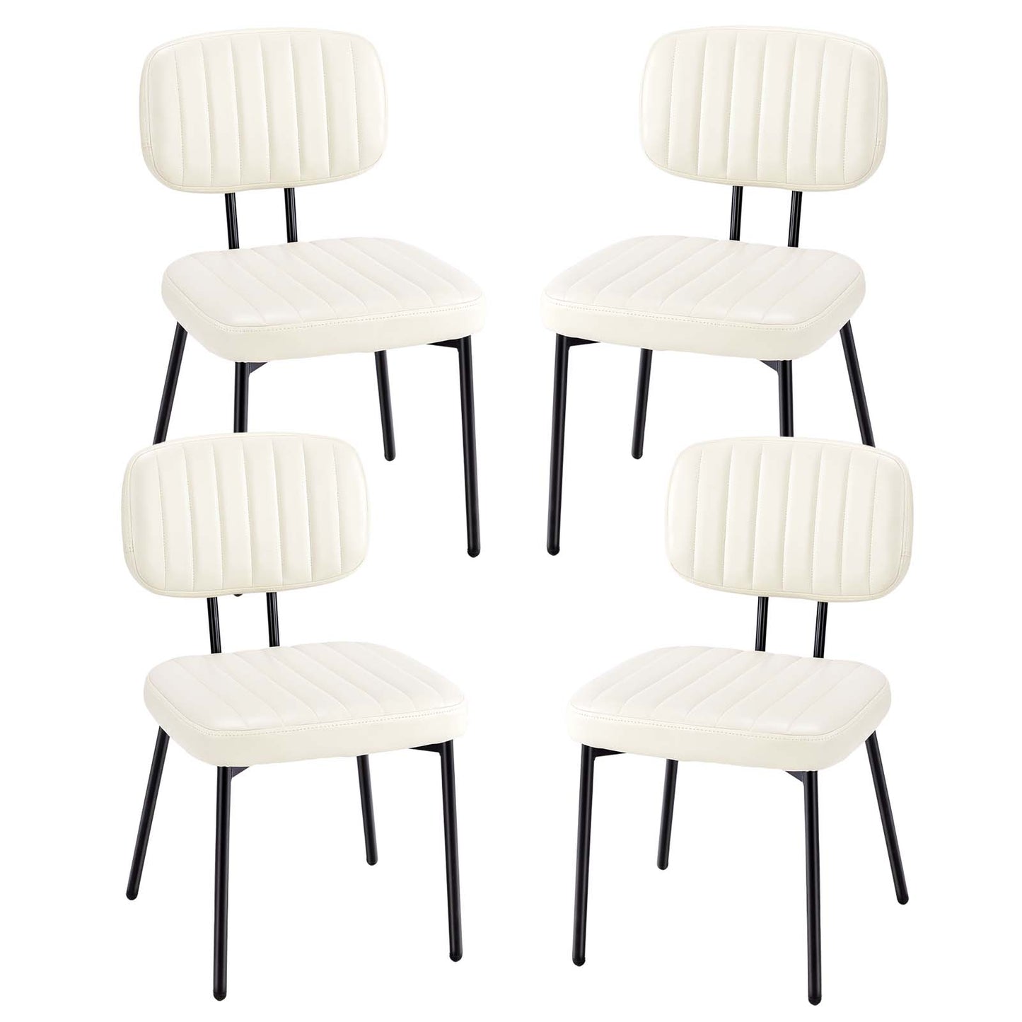 Sweetcrispy Dining Chair 2 Piece Faux Leather Cushion Set for Dining Room