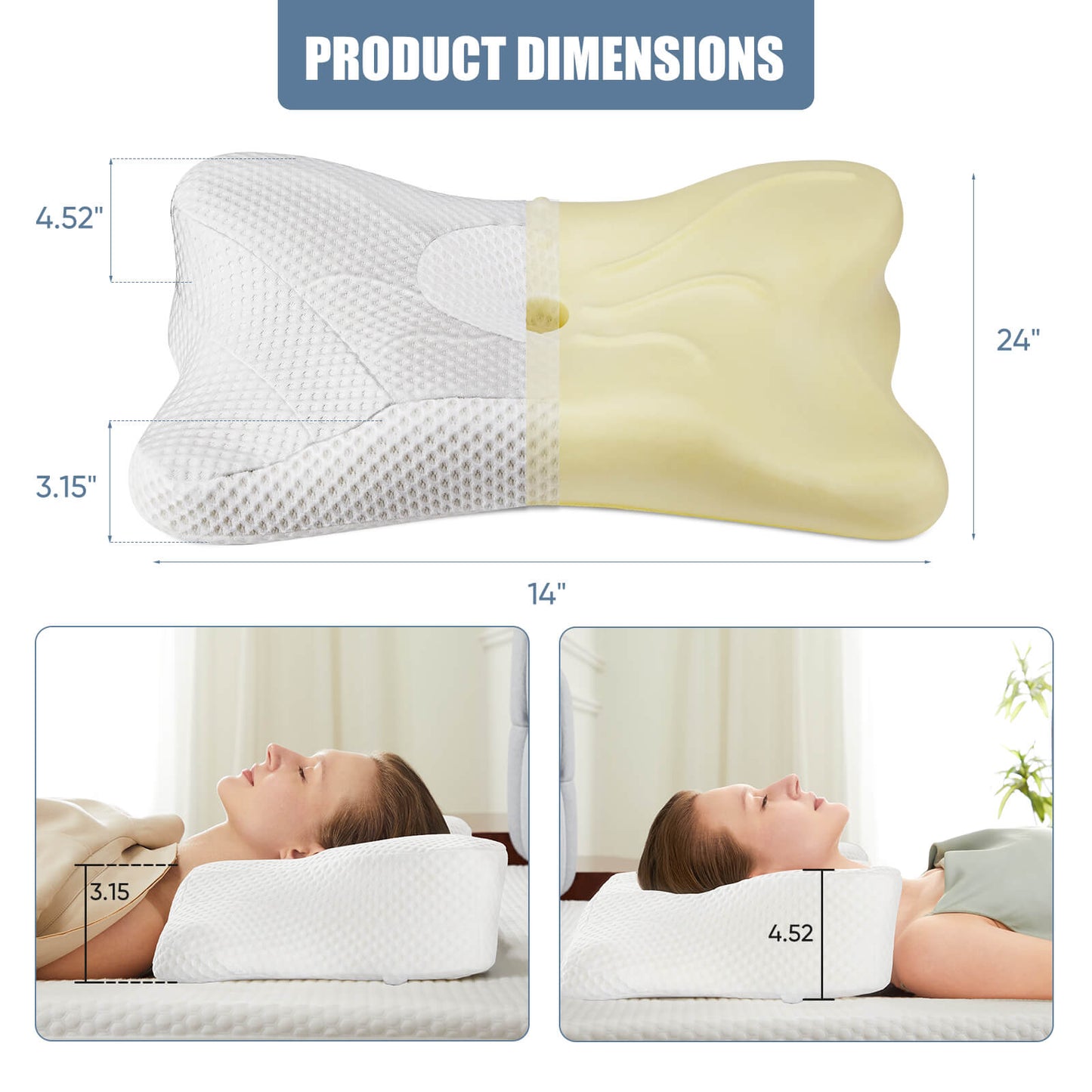 Sweetcrispy Cervical Pillow Memory Foam for Improved Sleep Comfort