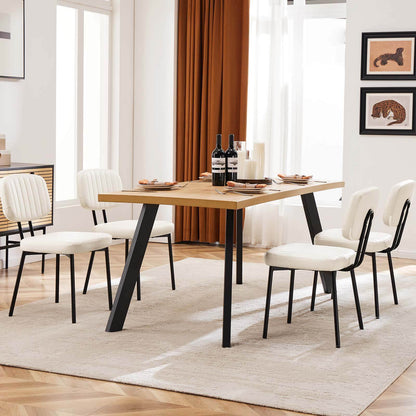 Sweetcrispy Dining Chair 2 Piece Faux Leather Cushion Set for Dining Room