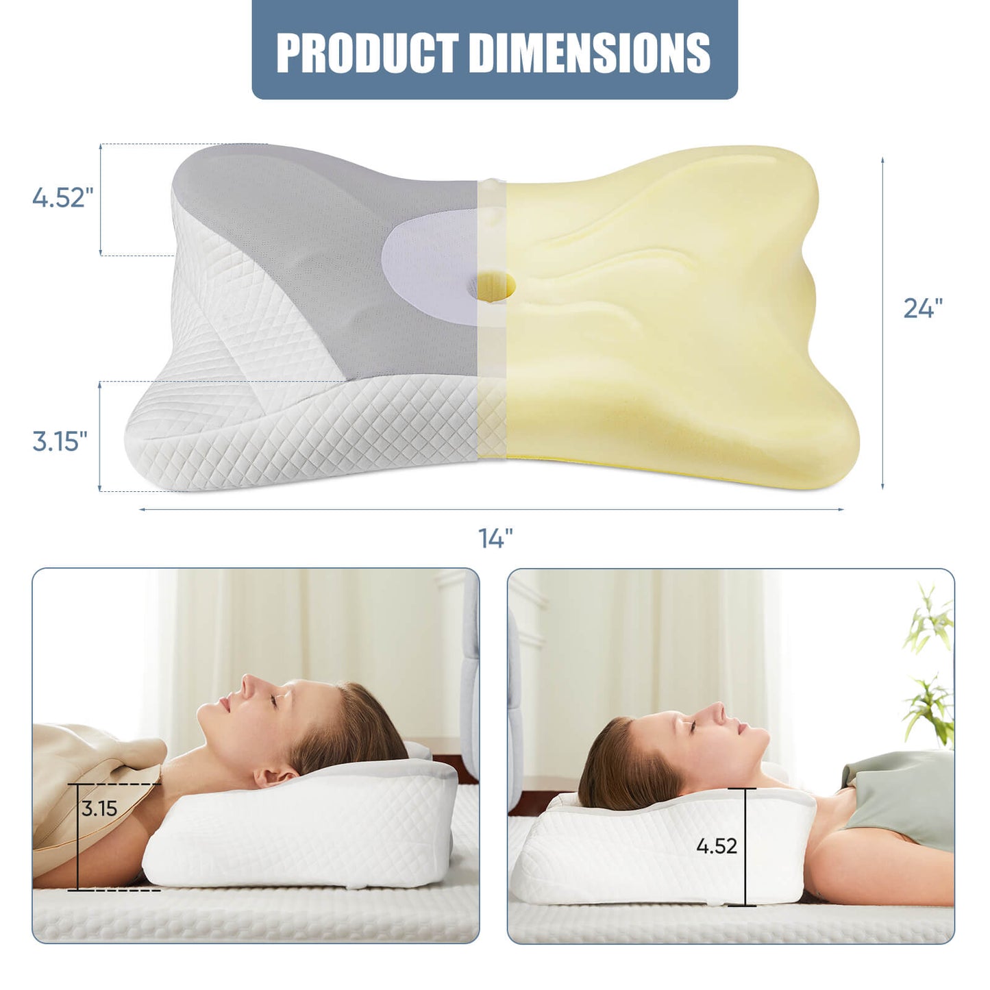 Sweetcrispy Cervical Pillow Memory Foam for Improved Sleep Comfort