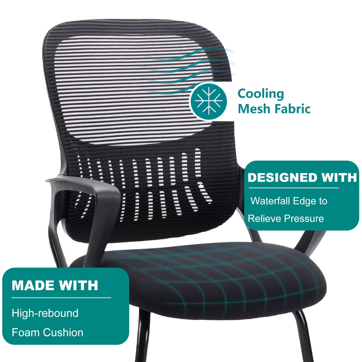 Sweetcrispy Office Chair with Armrests