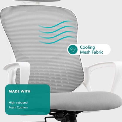 Sweetcrispy Office Chair High Back with Adjustable Headrest for Office