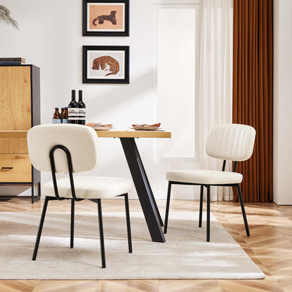 Sweetcrispy Dining Chair 2 Piece Faux Leather Cushion Set for Dining Room