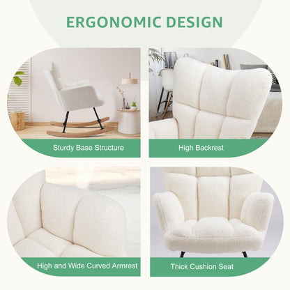 Sweetcrispy Rocking Chair Soft and Thick Patio Chairs Rockers