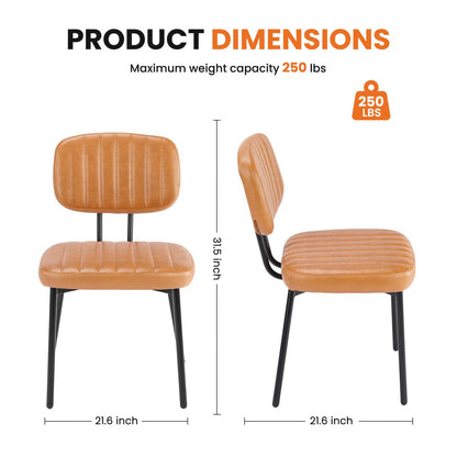 Sweetcrispy Dining Chair 2 Piece Faux Leather Cushion Set for Dining Room