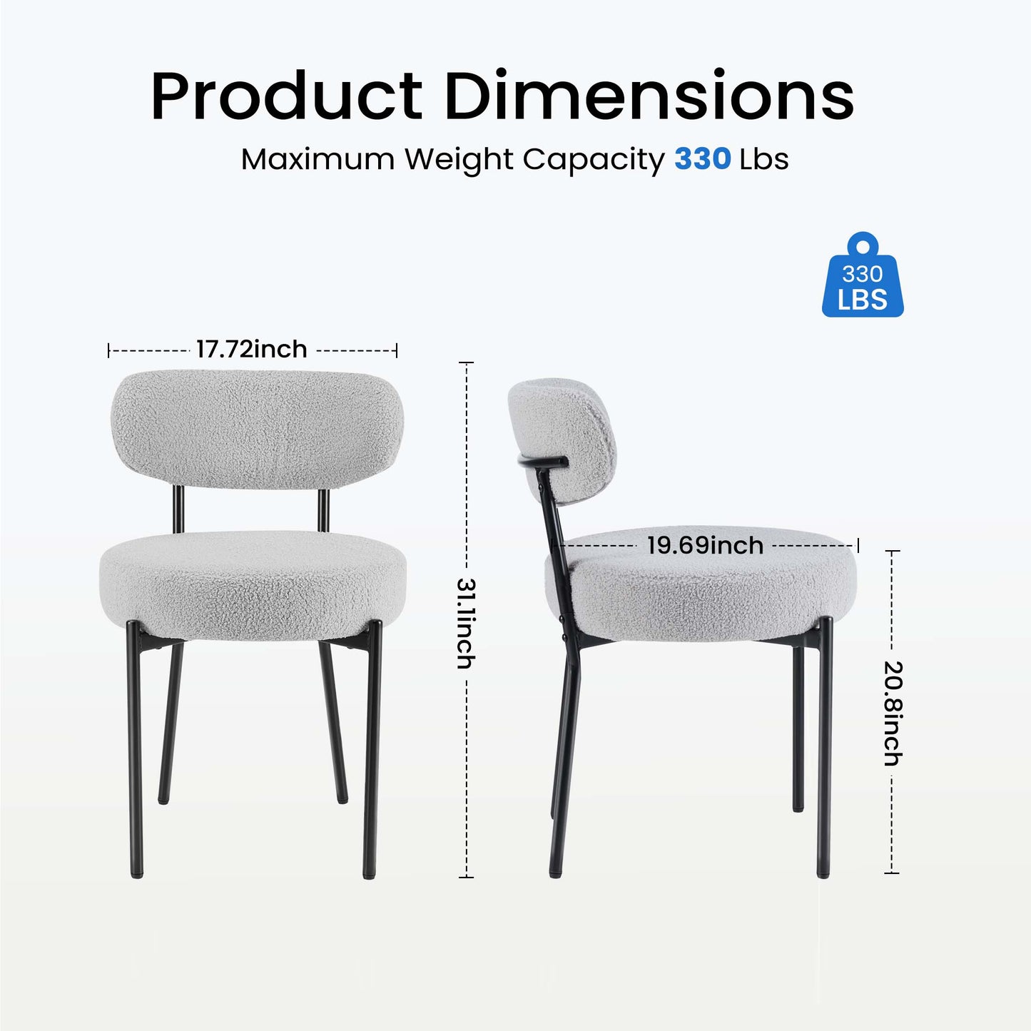 Sweetcrispy Dining Chair Set of 4 Soft Cushions for Dining Room