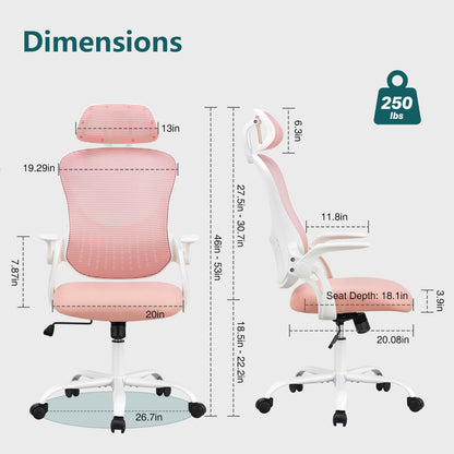 Sweetcrispy Office Chair High Back with Adjustable Headrest for Office