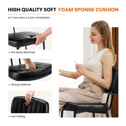 Sweetcrispy Dining Chair 2 Piece Faux Leather Cushion Set for Dining Room