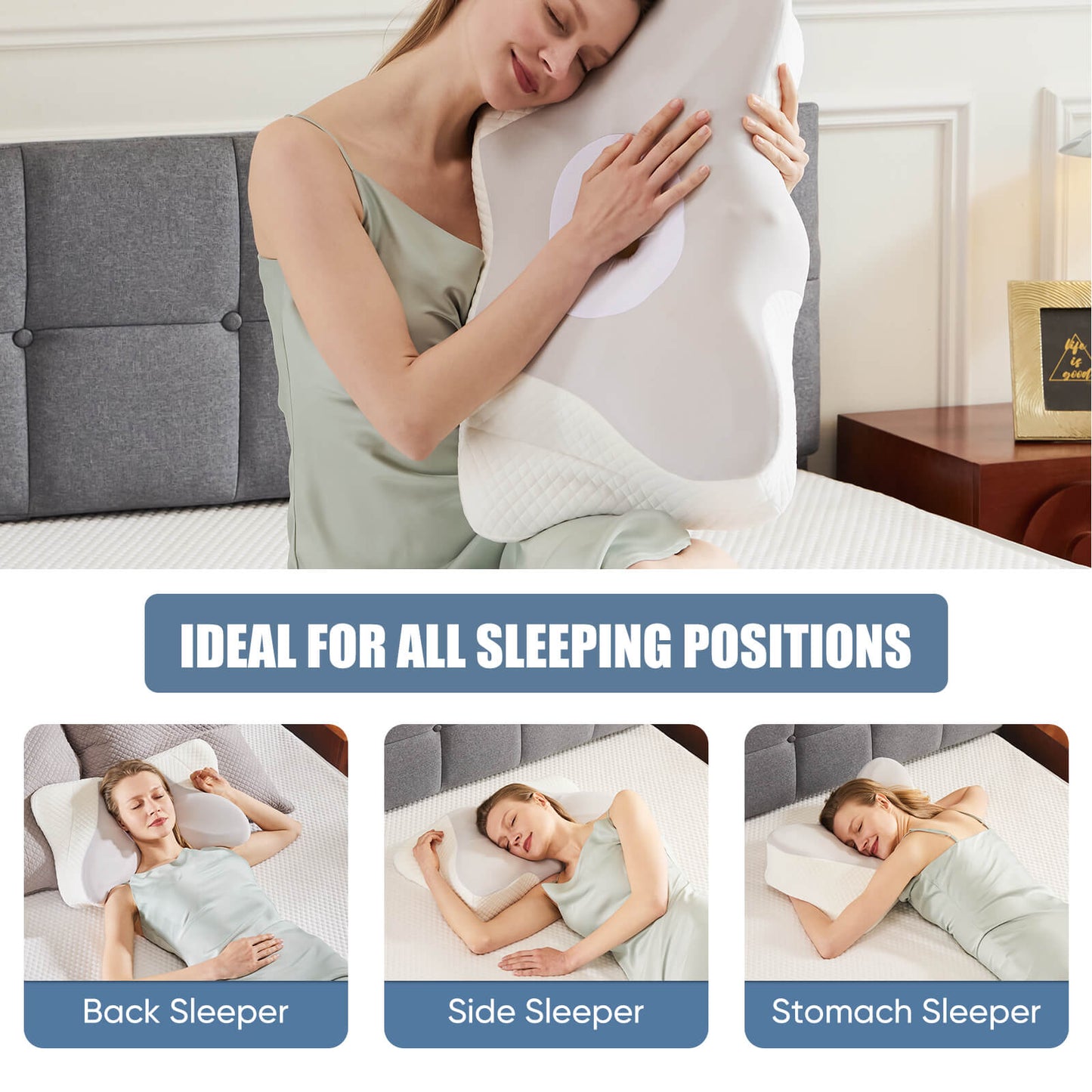 Sweetcrispy Cervical Pillow Memory Foam for Improved Sleep Comfort