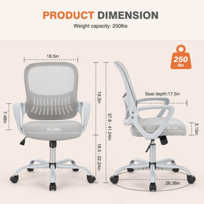 Sweetcrispy Office Chair with Lumbar Support and Armrests