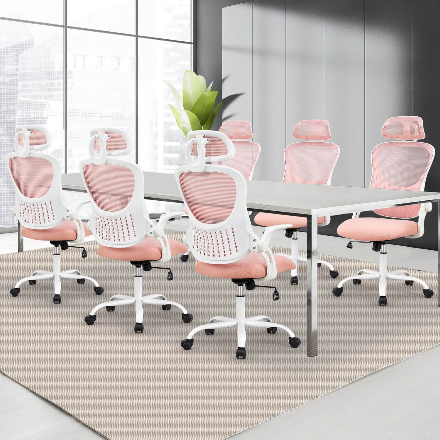 Sweetcrispy Office Chair High Back with Adjustable Headrest for Office