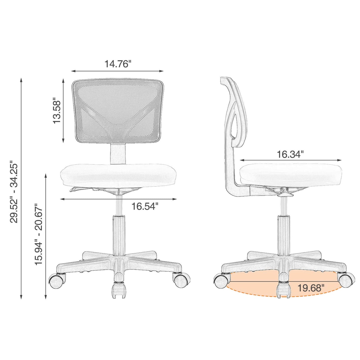 Sweetcrispy Desk Chair with Lumbar Support for Office