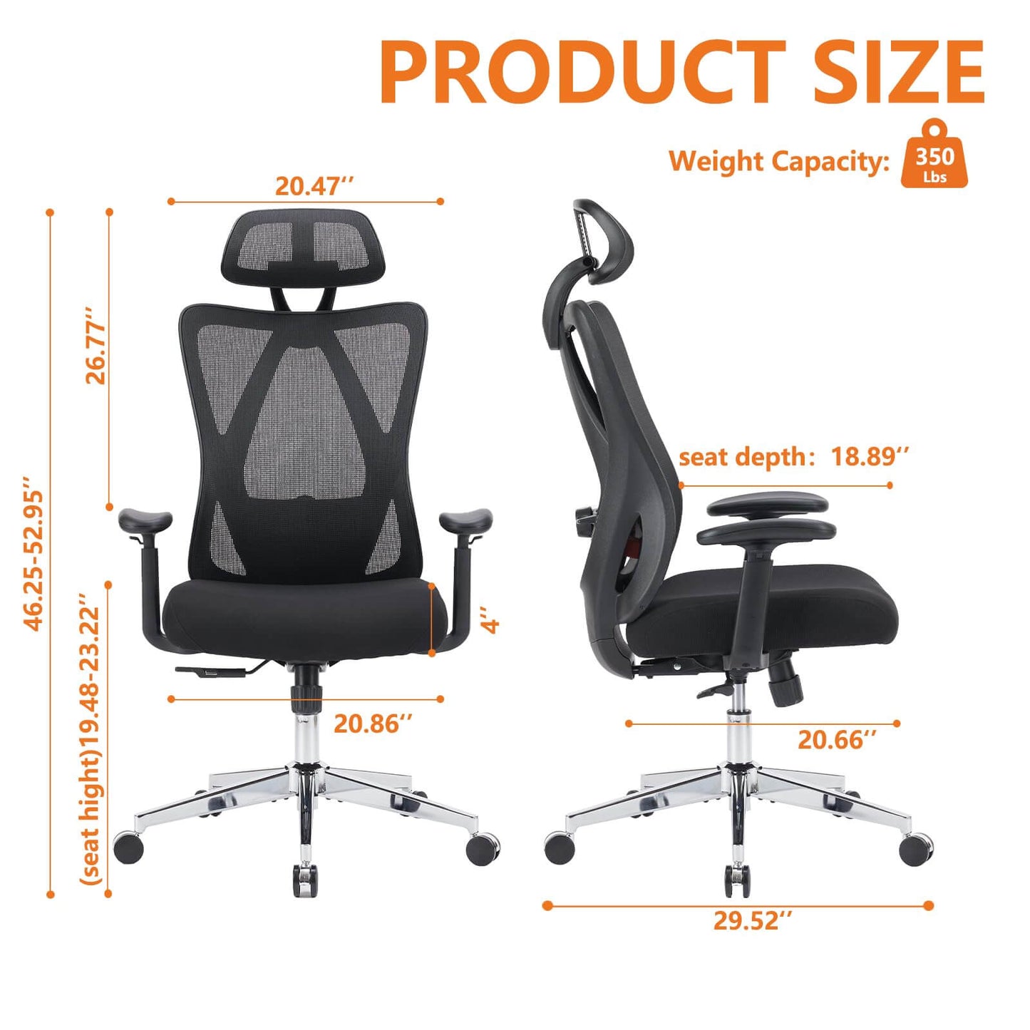 Sweetcrispy Office Chair Tilts 135° for Home and Office