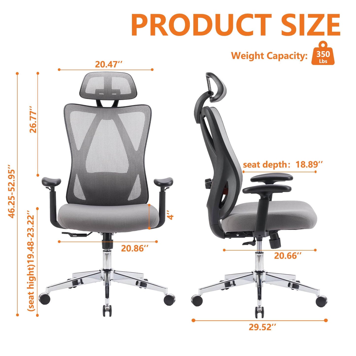 Sweetcrispy Office Chair Tilts 135° for Home and Office