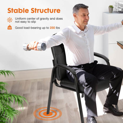 Sweetcrispy Reception Chair with Armrests for Meeting Rooms