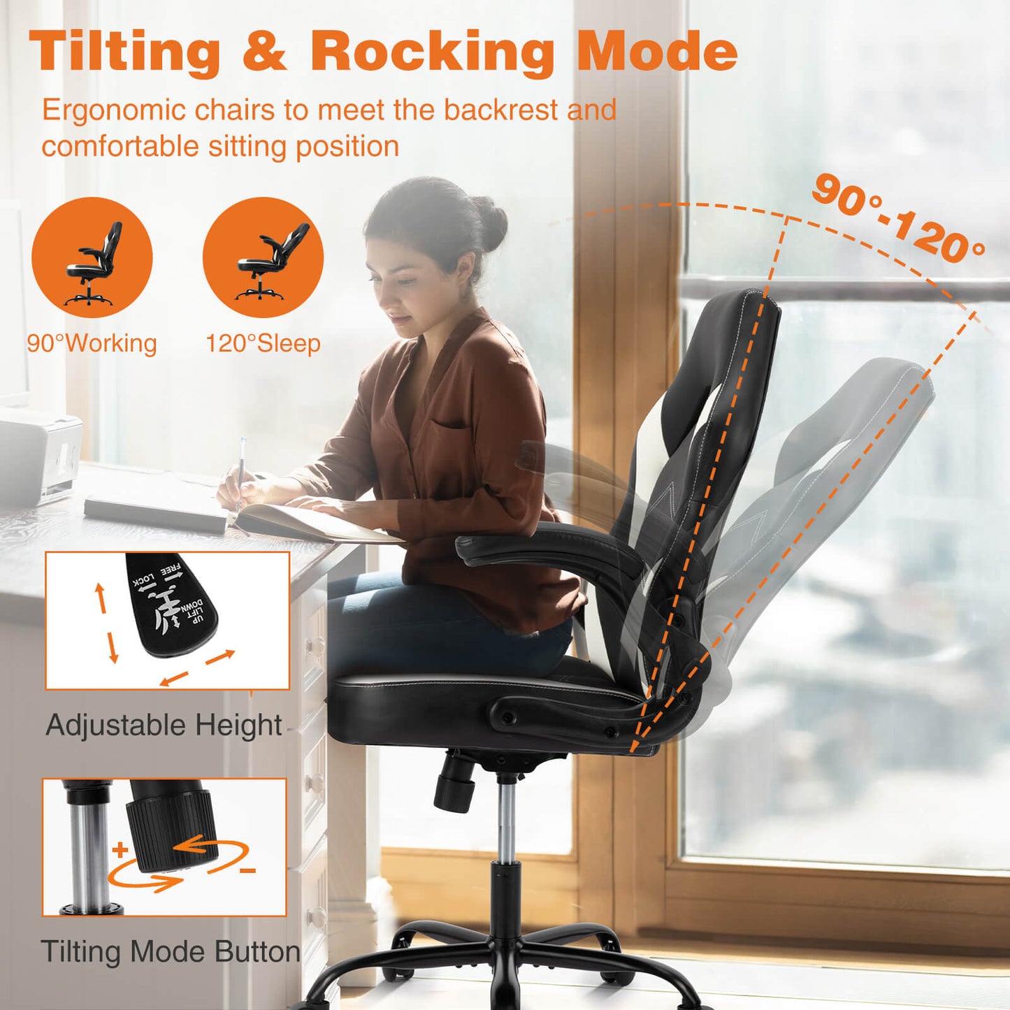 Sweetcrispy Gaming Chair Ergonomic for Bedroom
