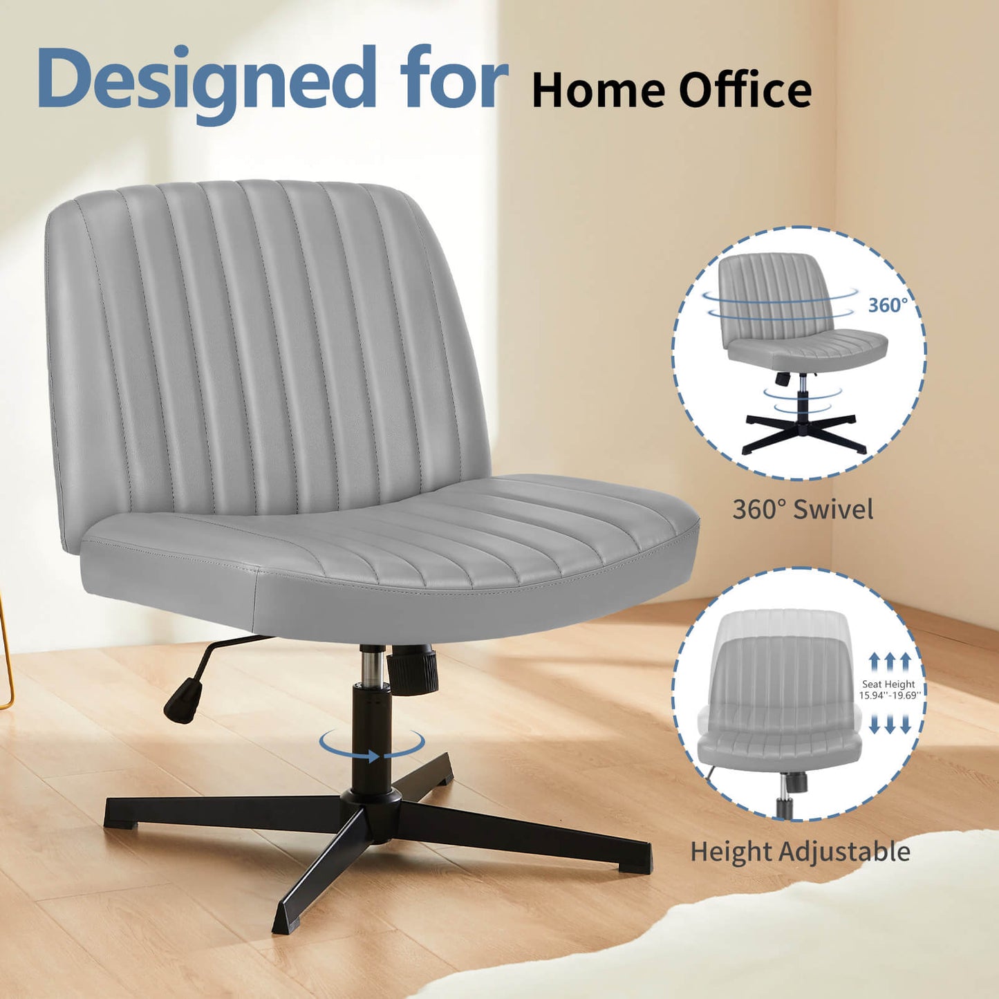 Sweetcrispy Ergonomic Swivel Office Chair with Lumbar Support